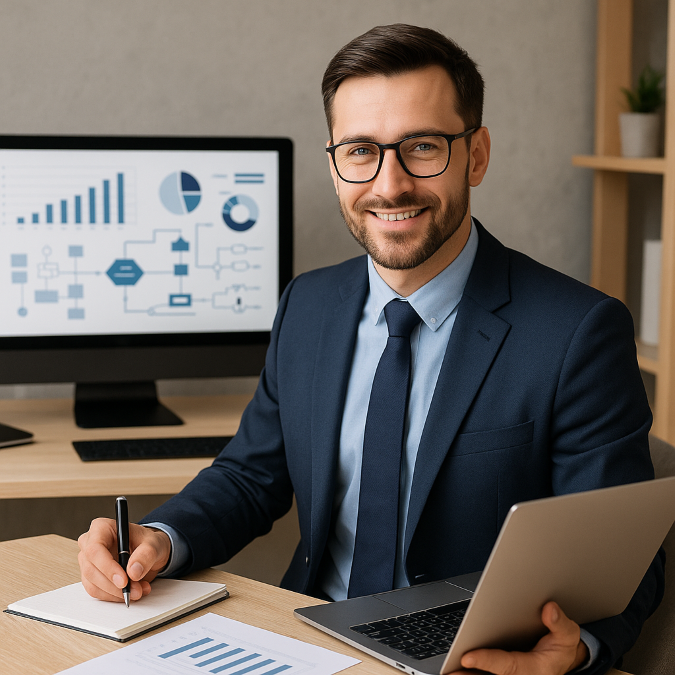 Consultant transformation digitale en entreprise guidant la stratégie numérique avec audit, outils collaboratifs et analyse de données pour améliorer le ROI